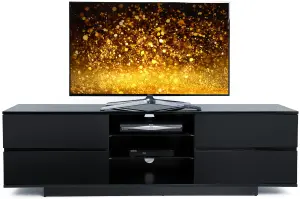 Centurion Supports Avitus Gloss Black with 4-Black Drawers and 2 Shelves up to 65" LED, LCD, Plasma TV Stand