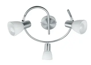 Luminosa SPOT 3 Light Multi Arm Semi Flush Ceiling light Nickel 32x15cm