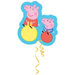 pa Pig Supershape Foil Balloon Blue/Red/Pink (One Size)