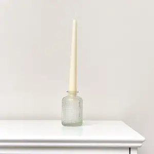 Melody Maison Clear Dimpled Glass Bottle Vase - 10cm