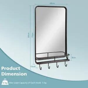 Costway Wall-mounted Bathroom Mirror Decorative Farmhouse Wall Mirror