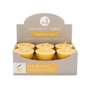 Northern Lights Votive Candle 6 pack - Ginger Tea & Lemon