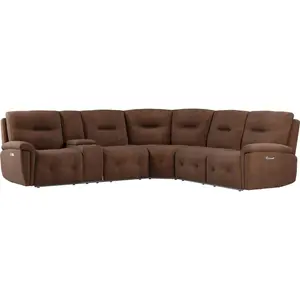 Sherwood Dark Brown Faux Leather Left Hand Facing Reclining Corner Sofa