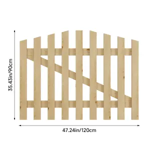 Wood Colour 120x90cm Outdoor Wooden Garden Gate Spruce Wood Fence Door with Door Bolt