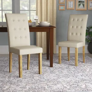 Farren Upholstered Dining Chair (Set of 2) Beige