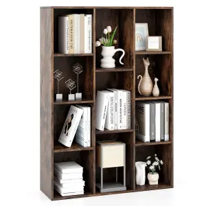 Costway 11-Cube Bookcase Modern Geometric Bookshelf Book Storage Organizer