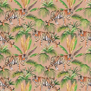 Bobbi Beck eco-friendly brown tropical tiger wallpaper