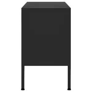 Berkfield TV Cabinet Black 105x35x50 cm Steel