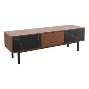 AVF Skyline 1.4m Walnut and Black Marble effect TV Stand