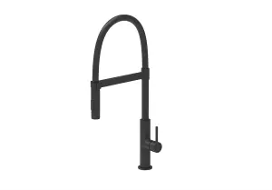 Liquida W24MB S shape Swan Neck 360 Degree Swivel Matt Black Kitchen Tap