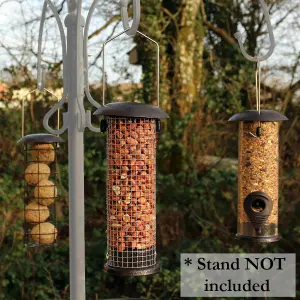 Garden Hanging Wild Bird Feeders - set of 3 Seed, Nut and Fat Ball Feeders