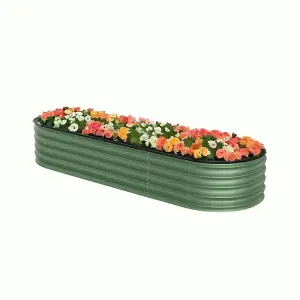 Light Green Oval Garden Three-grid Metal Raised Bed Galvanized Raised Planter Box Outdoor Raised Garden Bed Kit