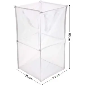 3x Foldable Mesh Washing Basket Bag Laundry Storage Collapsible Boxes