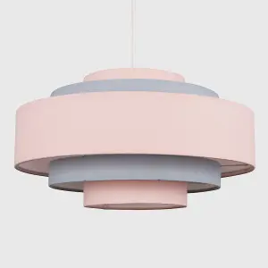 ValueLights Hampshire Modern 3 Tone Pink 5 Tier Cylinder Ceiling Pendant Light Shade