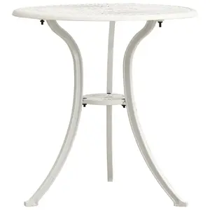 Berkfield Garden Table White 62x62x65 cm Cast Aluminium