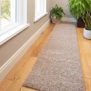 Soft Value Natural Oatmeal Shaggy Runner Rug 60x230cm