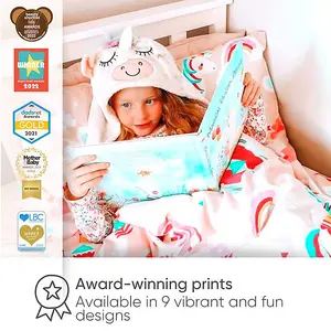 Bloomsbury Mill - Magic Unicorn Kids Single Bed Duvet Cover and Pillowcase Set for Girls - Single - 135 x 200cm