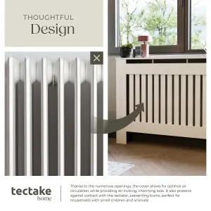 Radiator Cover Vila - with shelf, louvre design, optimal air circulation - white