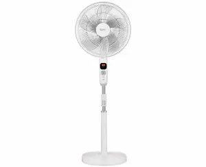 Igenix DF1670 Digital Pedestal Fan, 16 Inch, Ultra Quiet, 12 speeds LED Display, White