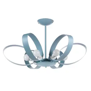 Luminosa Serena Designer 6 Light Pendant Ceiling Light, Blue