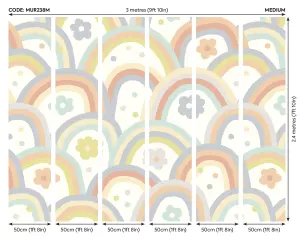 Origin Murals Rainbow Wobble Warm Grey Matt Smooth Paste the Wall Mural 300cm wide x 240cm high