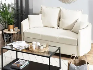 Beliani Scandinavian Sofa Bed HOVIN Beige