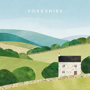 Henry Rivers Yorkshire Canvas Print Blue/Green/Cream (40cm x 30cm)