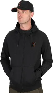 Fox Collection Black & Orange Lightweight Fishing Hoodie, Size: Medium