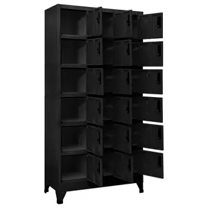 Berkfield Locker Cabinet Black 90x40x180 cm Steel