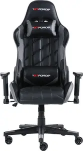 Grey Leather Gtforce Pro GT Gaming Chair With Recline | Furniture Online