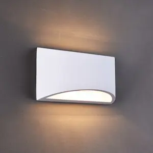 Harper Living White Art Deco Large Plaster Indoor Wall Light (30 x 14 x 10cm)