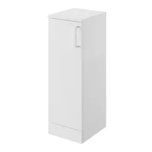 Veleka Gloss White Single Freestanding Bathroom Cabinet (H)81cm (W)27.5cm