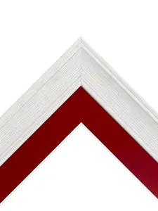 Scandi Limed White Frame with Red Mount for Image Size 5 x 3.5 Inch