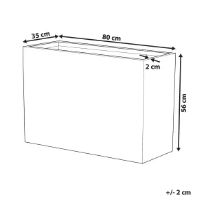 Rectangular Plant Pot 34 x 80 x 56 cm Grey EDESSA