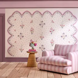 Cath Kidston Stitch In Time Pink Fixed Size Mural Print to order