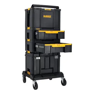 Dewalt 5 Piece Tstak Tower 2 Drawer Units Deep Case + Tote Wheeled Cart Trolley