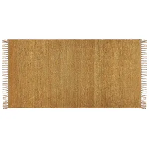 Jute Area Rug 80 x 150 cm Mustard LUNIA