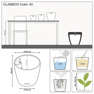 LECHUZA CLASSICO Color 43 Nutmeg Floor Self-watering Planter with Substrate and Water Level Indicator D43 H40 cm, 58L