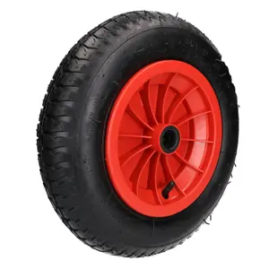 14in Red Wheelbarrow Wheel Tyre Launching 3.50 - 8 Light Weight 4ply 1in Bore