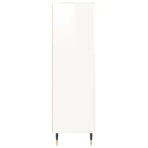 Berkfield Bathroom Cabinet High Gloss White 30x30x100 cm Engineered Wood