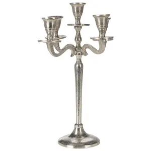 Candle Holder PETRA Metal Silver