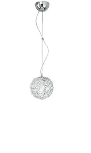 Luminosa ASTRA Pendant Ceiling Light Chrome, Crystals 20x22cm