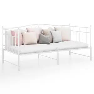 Berkfield Pull-out Sofa Bed Frame White Metal 90x200 cm