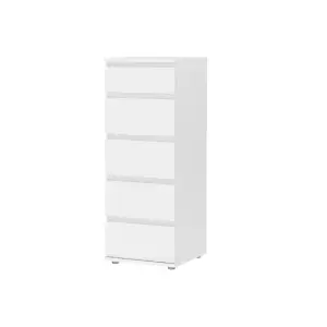 Nova Matt white 5 Drawer Chest of drawers (H)1065mm (W)400mm (D)400mm