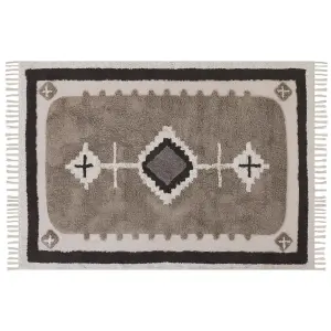 Cotton Area Rug 160 x 230 cm Beige GEYVE