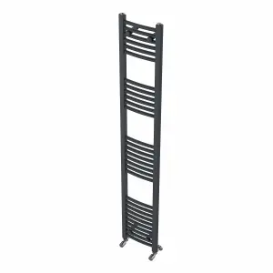 Rinse Curved Bathroom Heated Towel Rail Ladder Radiator Anthracite 1800x300mm