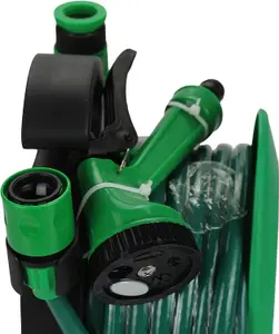 10 Metre Patio Hose Set Mini Garden Water Watering Hose Pipe Reel Spray Set New