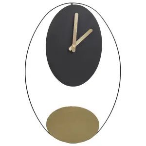 Wall Clock MANIGOD Metal Black