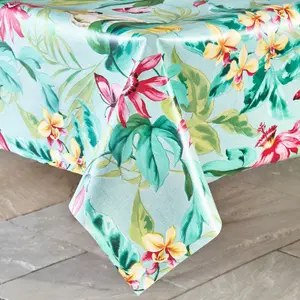 Outdoor PVC Tablecloth - Home or Garden Dining Table Cover, Spill & Scratch Protection - Rectangle 137 x 228cm, Paradise