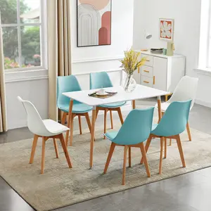 Nero Upholstered Dining Chair (Set of 6) Sky/White